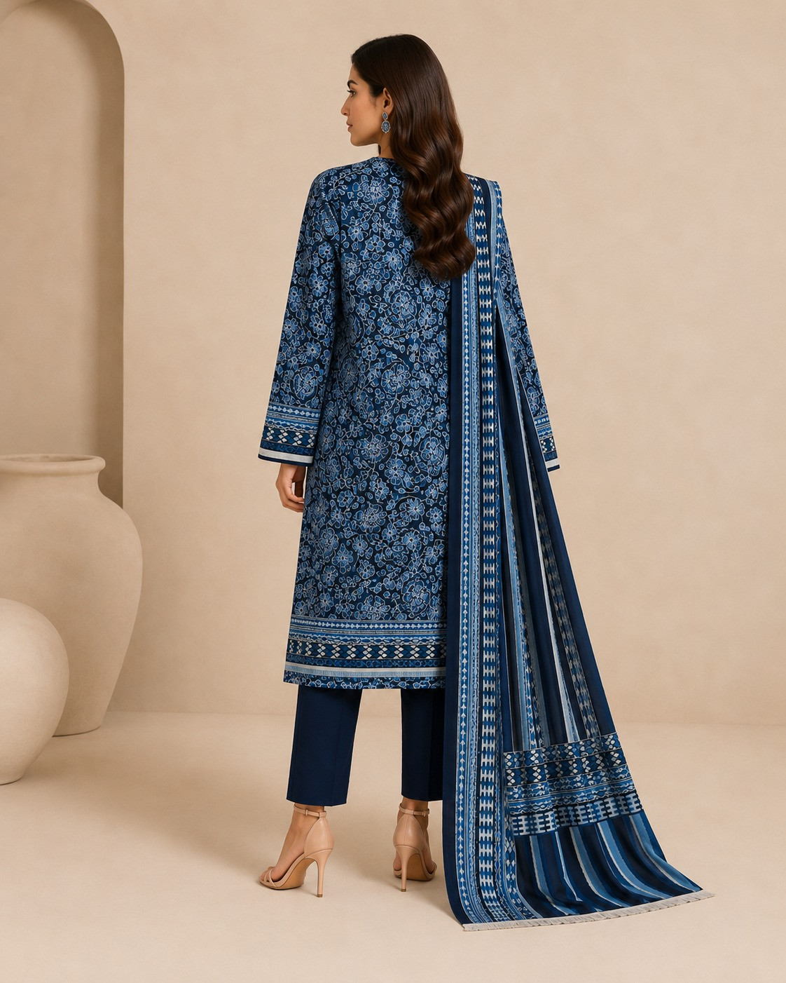 Bin saeed 3pc unstitched digital lawn suit for women new collection 2026