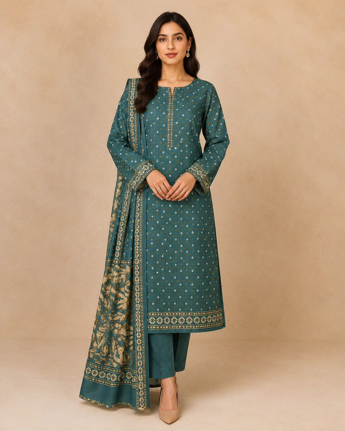Bin saeed 3pc unstitched digital lawn suit for women new collection 2026