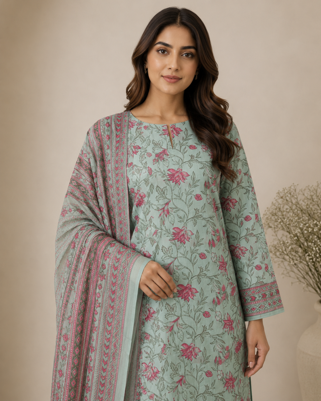 Bin saeed 3pc unstitched digital lawn suit for women new collection 2026