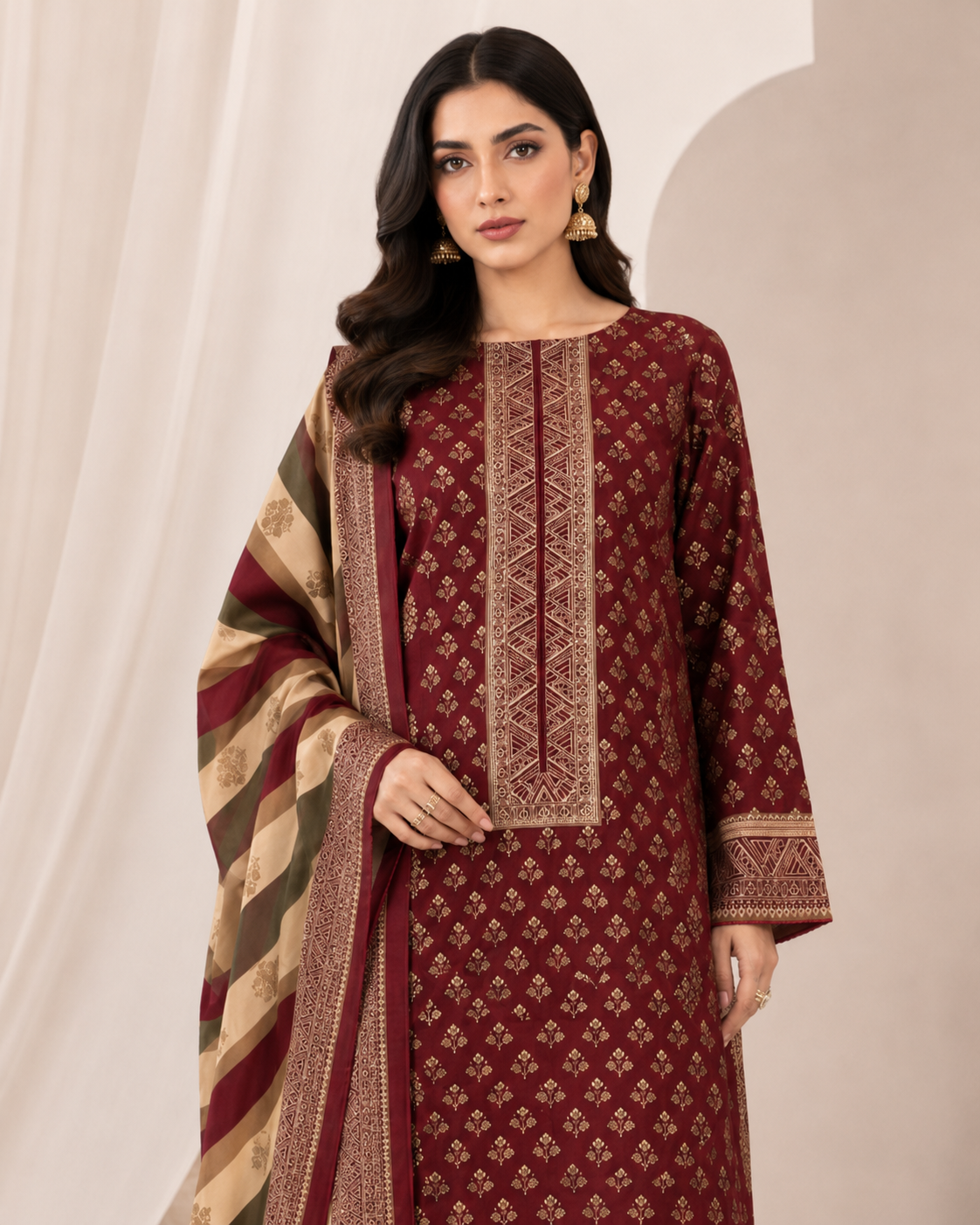 Maria B 3pc unstitched digital lawn suit for women new collection 2026