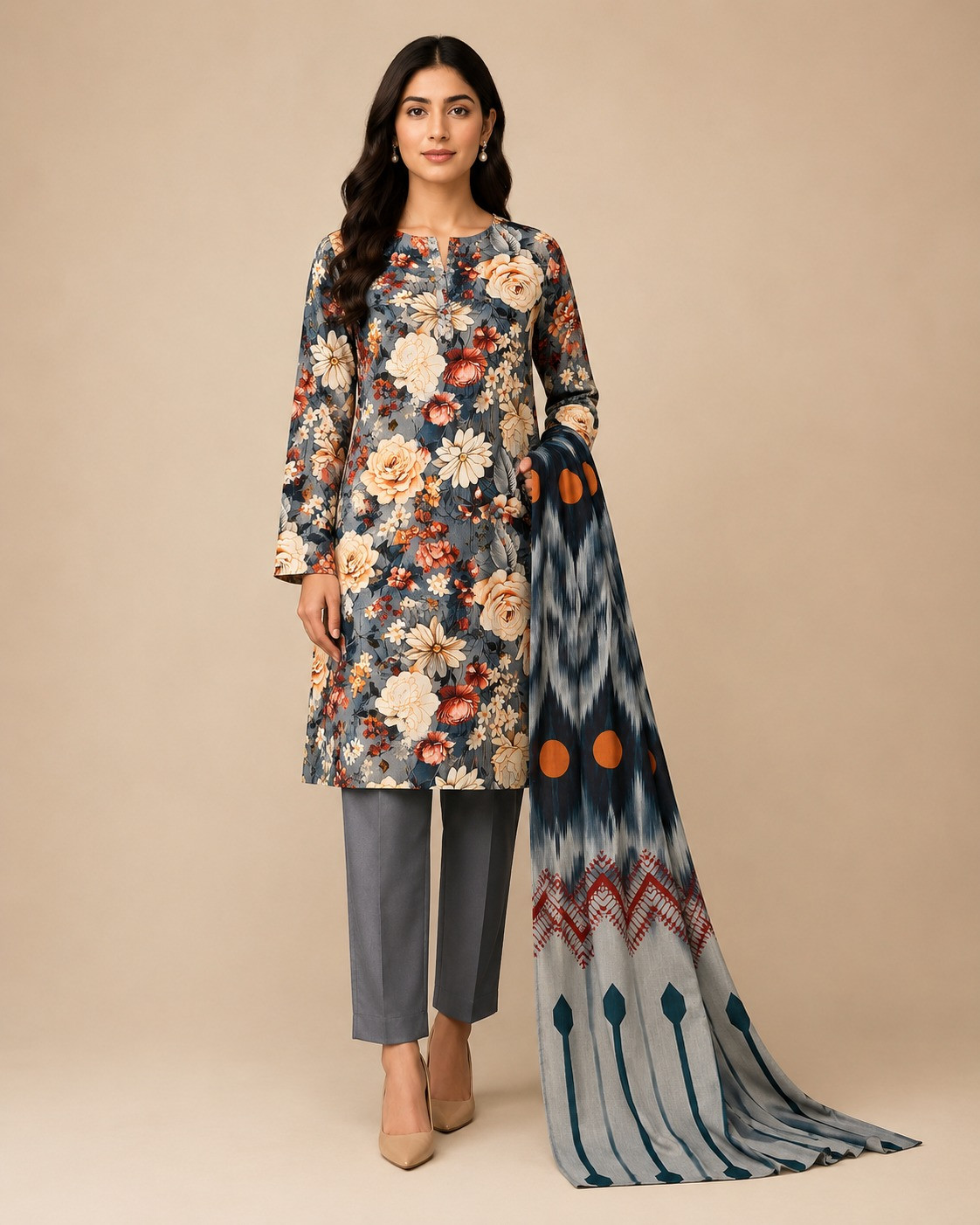 alkaram 3pc unstitched digital lawn suit for women new collection 2026